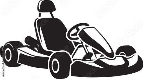 Black and White Go Kart Illustration