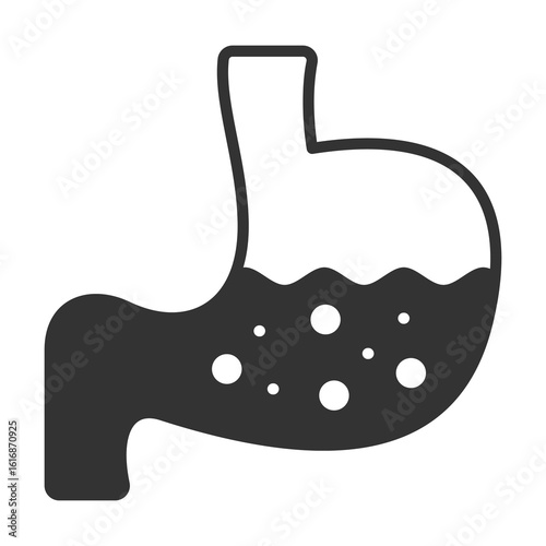 Stomach Icon Glyph Style. Vector Illustration Design