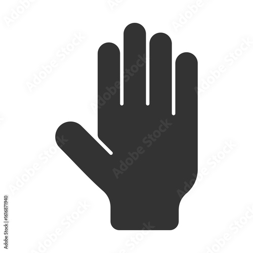 Hand Icon Glyph Style. Vector Illustration Design