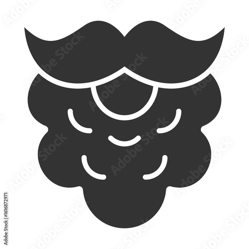 Beard Icon Glyph Style. Vector Illustration Design