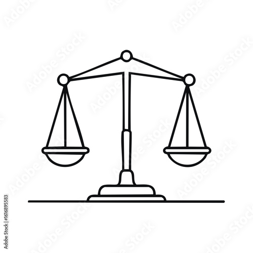 Simple Line Drawing of Balance Scales Symbolizing Justice and Fairness