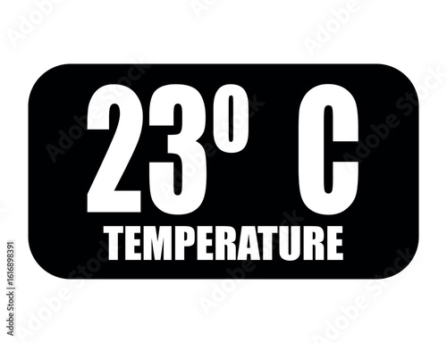 22° C. Temperature degrees celsius vector isolated on white background