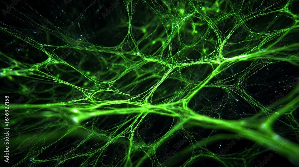 Naklejka premium Bright green network structure