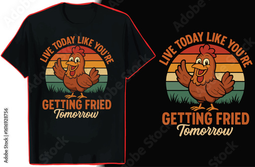 Chicken T-Shirt Design | Funny Coop Queen Retro Farm Graphic