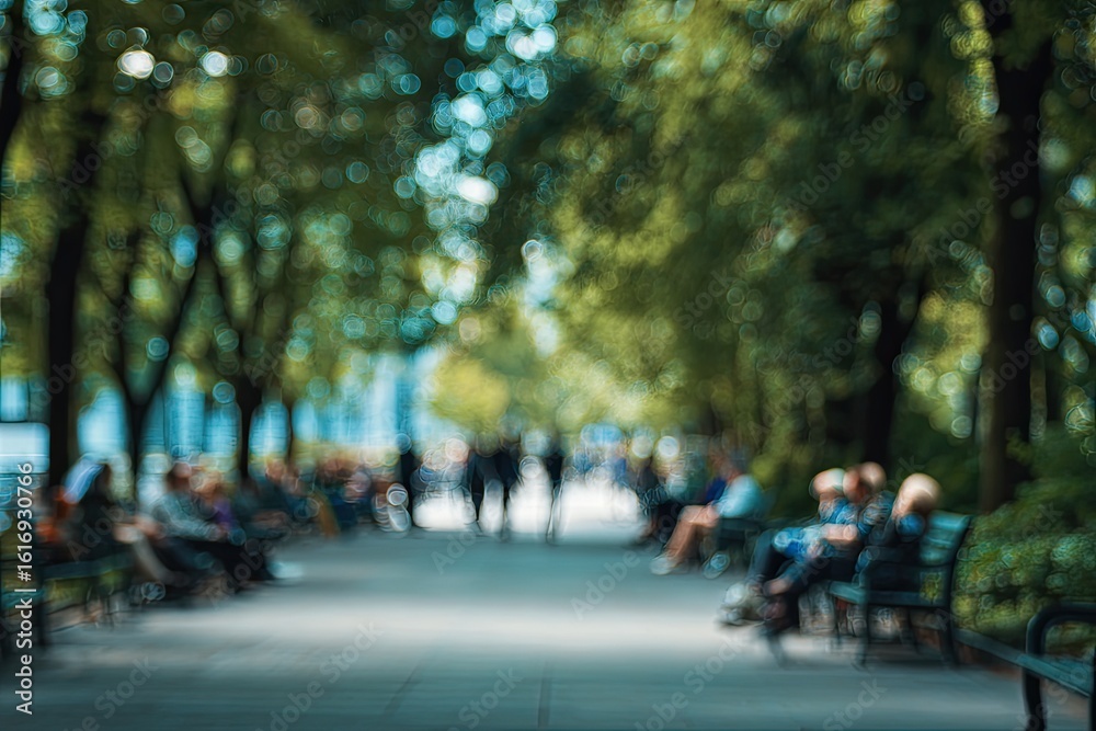 Obraz premium Blurred park pathway scene