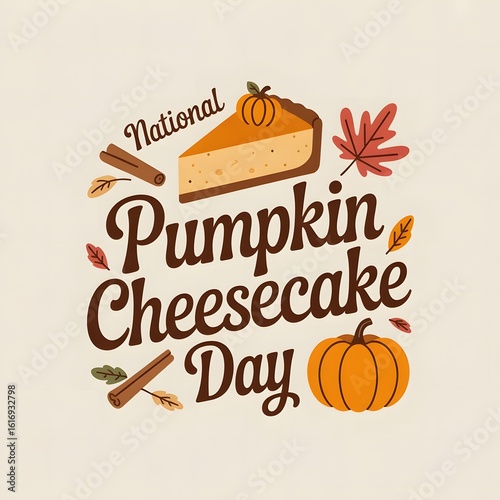 National Pumpkin Cheesecake Day Celebration, Delicious Autumn Dessert and Festive Cake