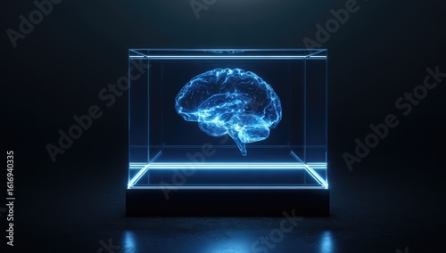 Wallpaper Mural Brain in a glowing cube (1) Torontodigital.ca