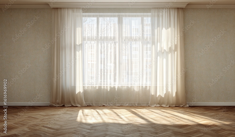 Obraz premium Empty room with large window (1)