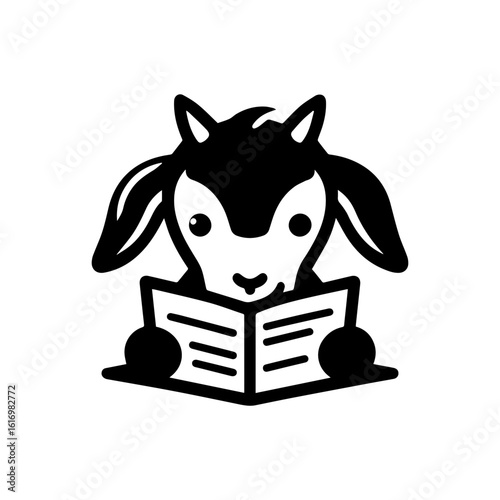 goat kid nibbling on a piece of notebook paper