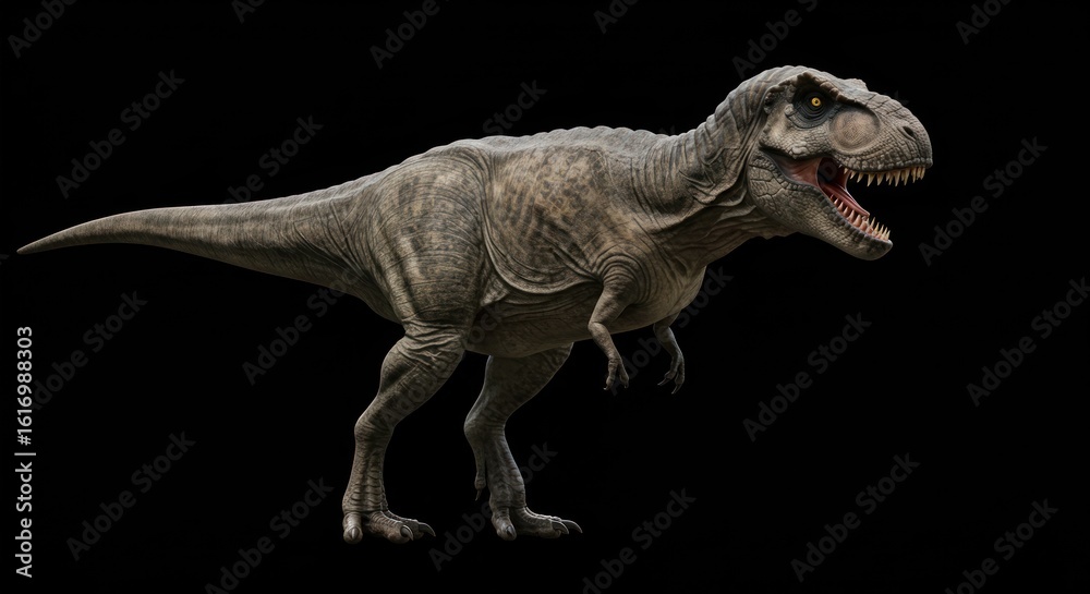 Obraz premium Tyrannosaurus Rex portrait in detail, a powerful predator from the Late Cretaceous period