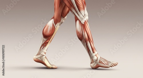 Wallpaper Mural Anatomical depiction of leg musculature showcases the intricate systems of human movement Torontodigital.ca