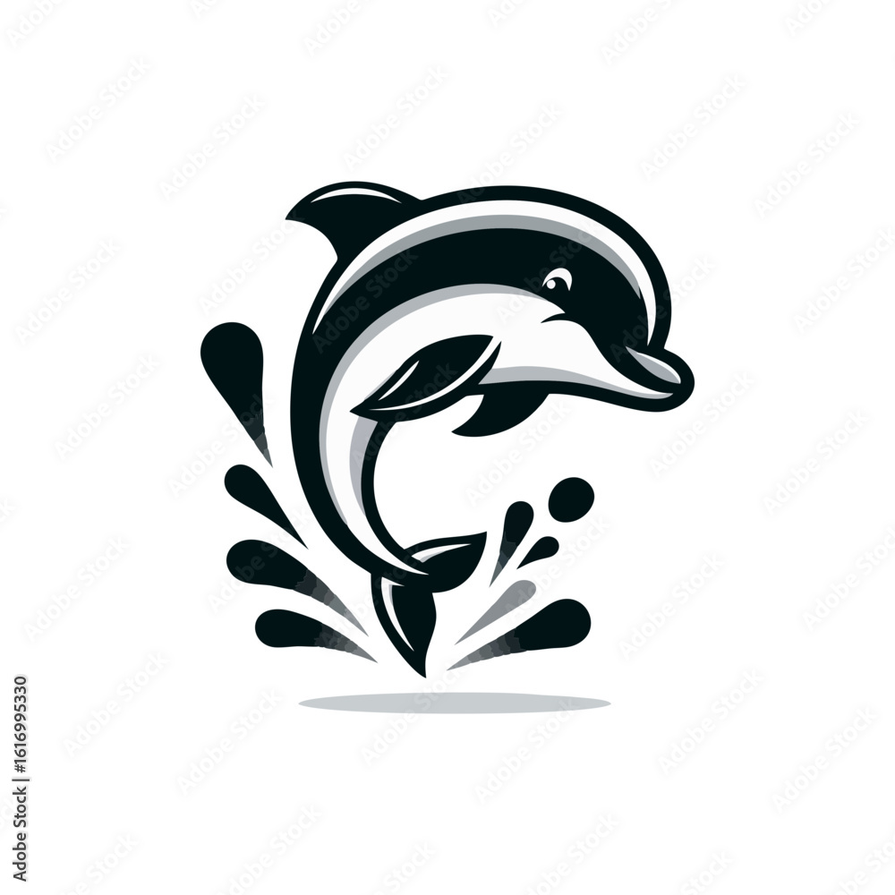 Obraz premium Happy dolphin jumping out of the water