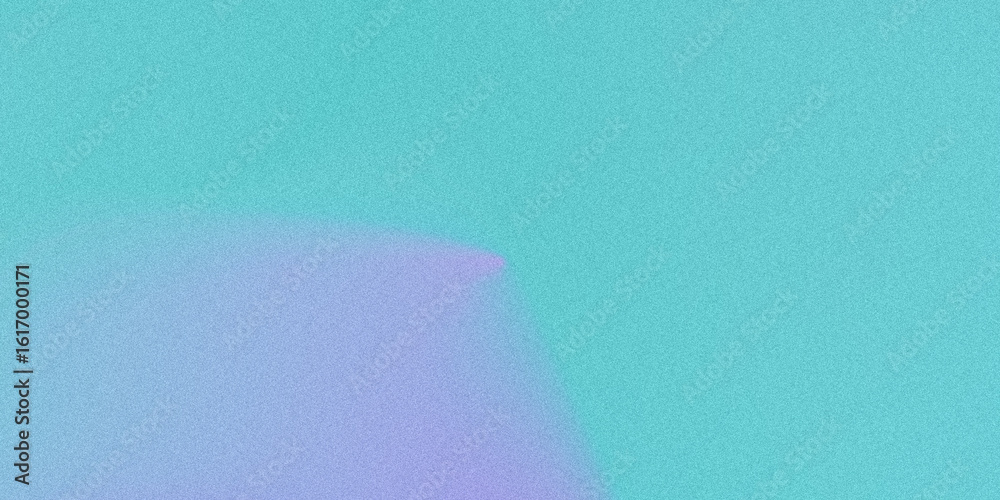 Fototapeta premium Abstract gradient background in teal and purple with grainy texture and a subtle, blurred shape