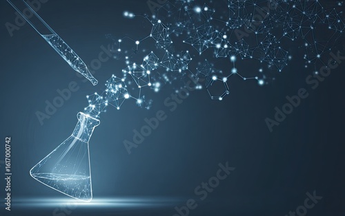 Abstract science illustration of a chemical reaction