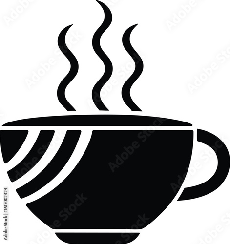 cup with steam lines vector icon.