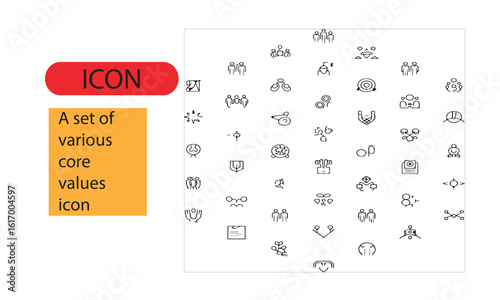 A set of various core values icon
