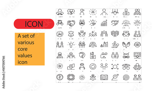 A set of various core values icon