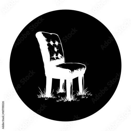 Elegant chair sketch evokes minimalist artistry for home decor furniture showcasing furniture design in contrasting style art