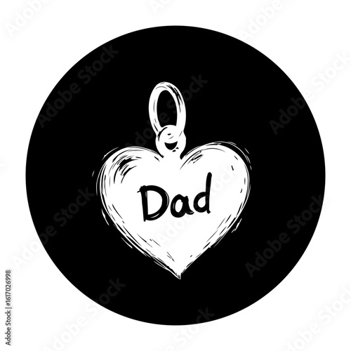 A heartfelt tribute: dad engraved heart pendant expressing love and remembrance in artistic design