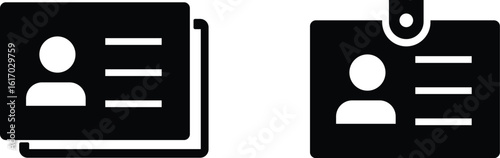 id card set on white background .Identification card icon logo sign set vector outline.Identification card icon Outline isolated logo mark.Business Card Icon.Id Card Vector Id Card Vector IconIcon