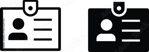 id card set on white background .Identification card icon logo sign set vector outline.Identification card icon Outline isolated logo mark.Business Card Icon.Id Card Vector Id Card Vector IconIcon