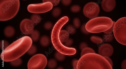 Wallpaper Mural Sickle cell anemia concept highlighting abnormal red blood cell morphology Torontodigital.ca