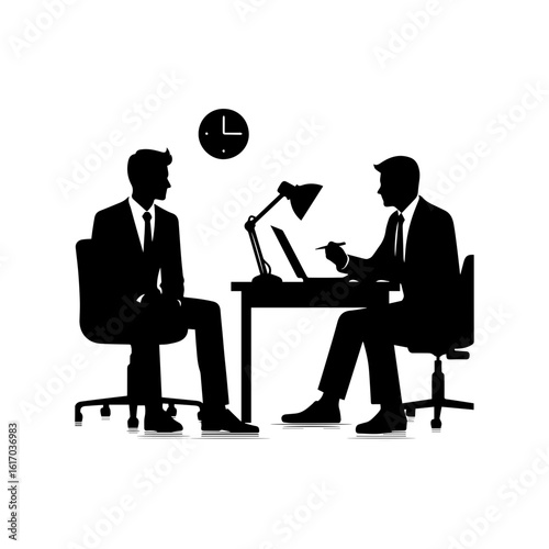 HR manager interviewing a candidate at a desk