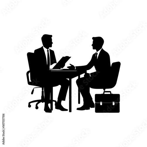 HR manager interviewing a candidate at a desk