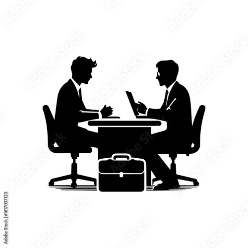 HR manager interviewing a candidate at a desk