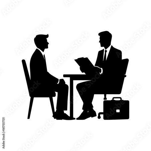HR manager interviewing a candidate at a desk