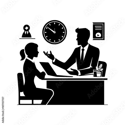 HR manager interviewing a candidate at a desk