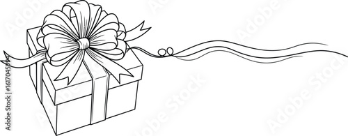 Elegant gift box with flowing ribbon, perfect for celebrations and special occasions