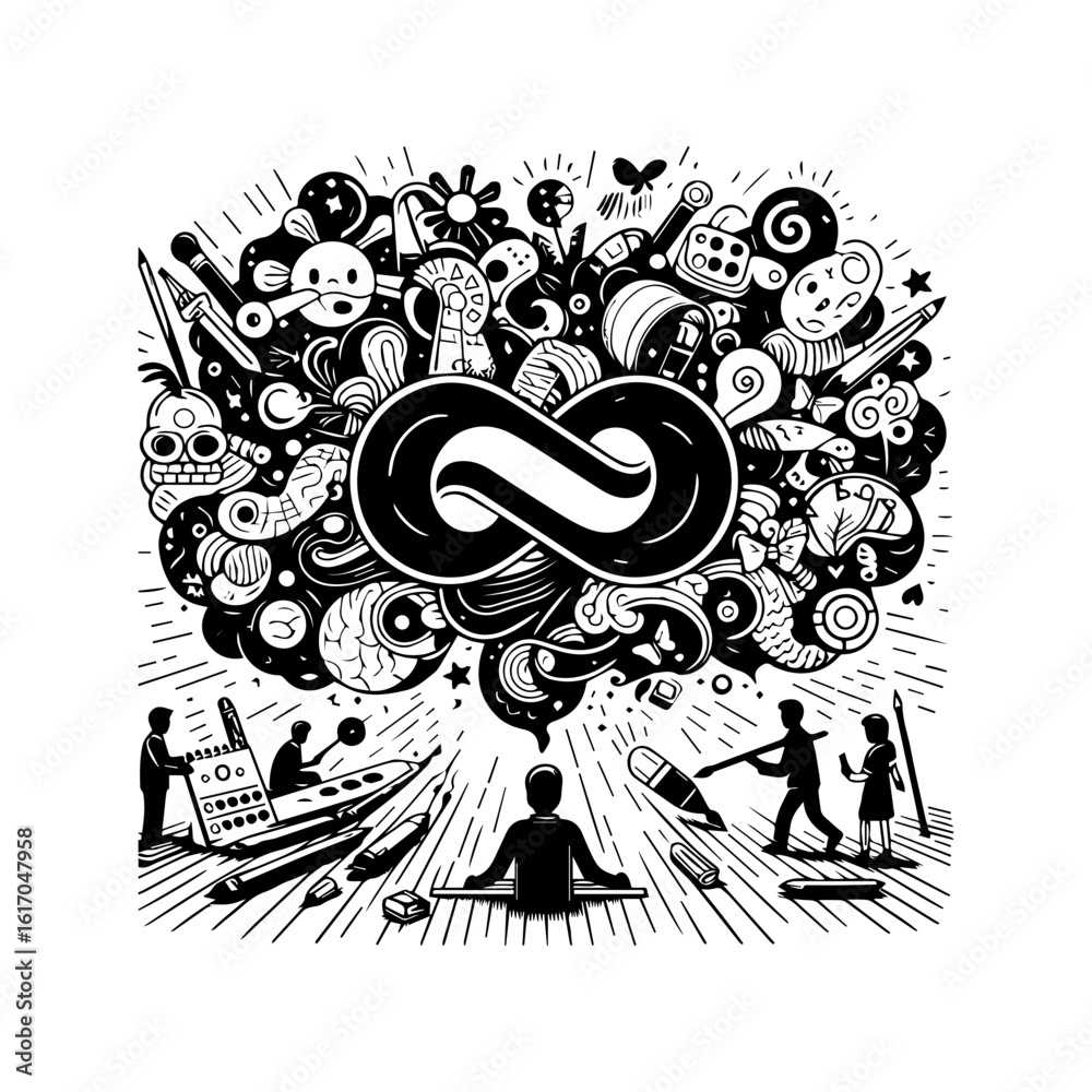 Obraz premium black and white cartoon illustration