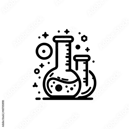 vector illustration of laboratory glassware