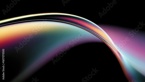Abstract fluidic curves in vibrant color gradients