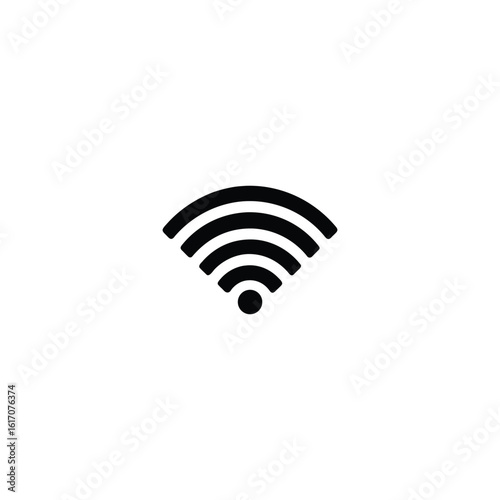 Black wi fi signal icon isolated on a white background