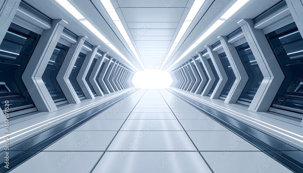 Fototapeta premium Minimal hexagon grid background with white-on-white subtle 3D depth