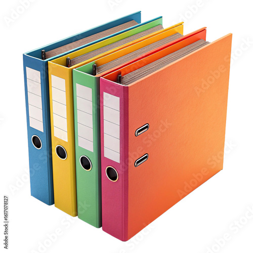 Organize your files with these colorful ring binders for efficient office management and productivity