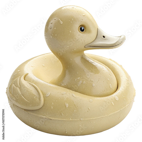 Charming rubber ducky ready for bath time fun, radiating childhood joy and playful innocence