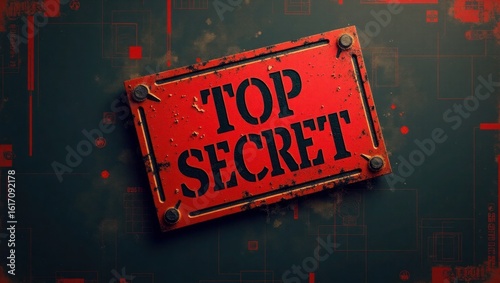 Top Secret Confidential Document with Red Stamp and Security Elements
