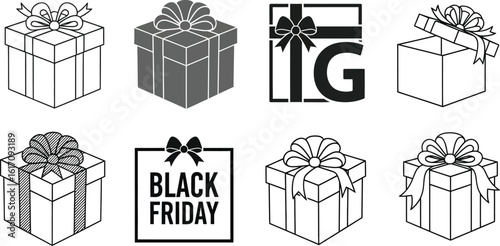 Discover amazing Black Friday deals with these festive gift box icons
