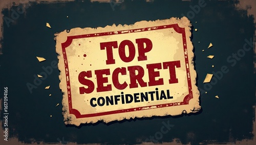 Top Secret Confidential Document with Red Stamp and Security Elements
