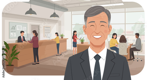 Smiling Senior Man in Business Suit Portrait.