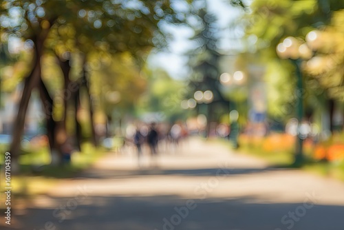 Fototapeta Naklejka Na Ścianę i Meble -  Blurred park scene on a sunny day (5)