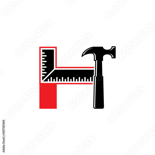 Initial Letter H, Construction, Renovation Logo Design 001