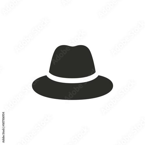 A black silhouette icon of a fedora hat, representing a stylish accessory often associated with travelers or vacation.
