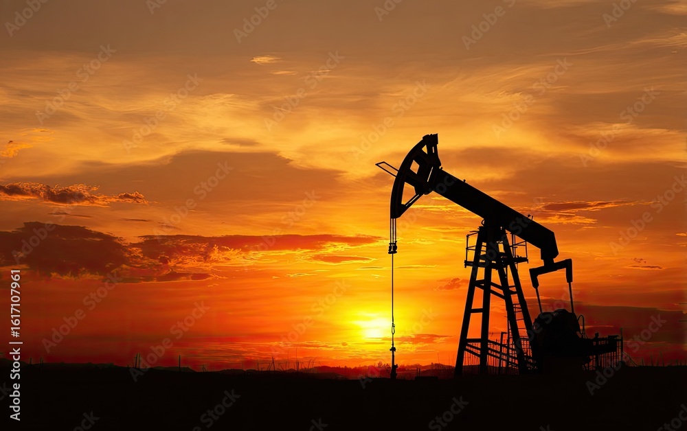 Oil pump silhouette at sunset (1)