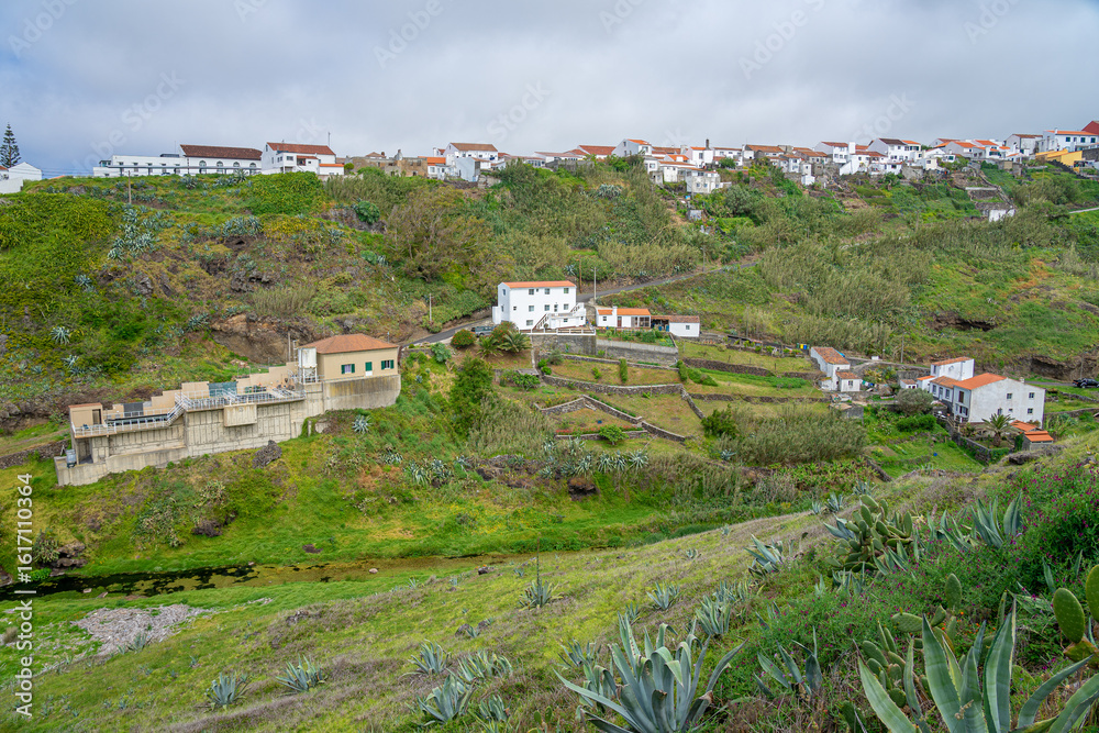 Naklejka premium Vila do Porto Marina seen from an elevated position on Santa Maria Island, Azores, Portugal.