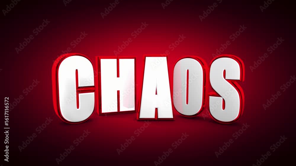 Chaos Mess Disorder Confusion Red Word 3d Animation Chaos Mess Disorder Confusion Red Word 3d Animation