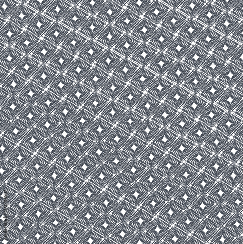 A dense drawn or hatched texture with diamond-shaped holes.